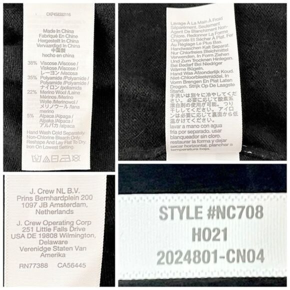 Madewell Crestland Side-Button Turtleneck black Sweater alpaca wool blend small - Picture 3 of 7